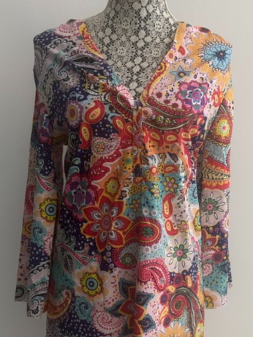 NWT Mulit-colored Print Tunic Dress - Small